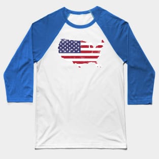 Flag Merica 4th of July Shirt Patriotic Map of America Baseball T-Shirt